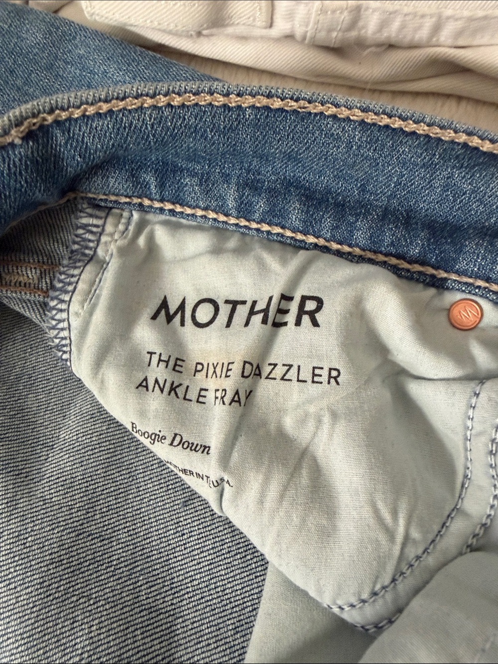 MOTHER The Pixie Dazzler Ankle Fray Jeans - Light Blue